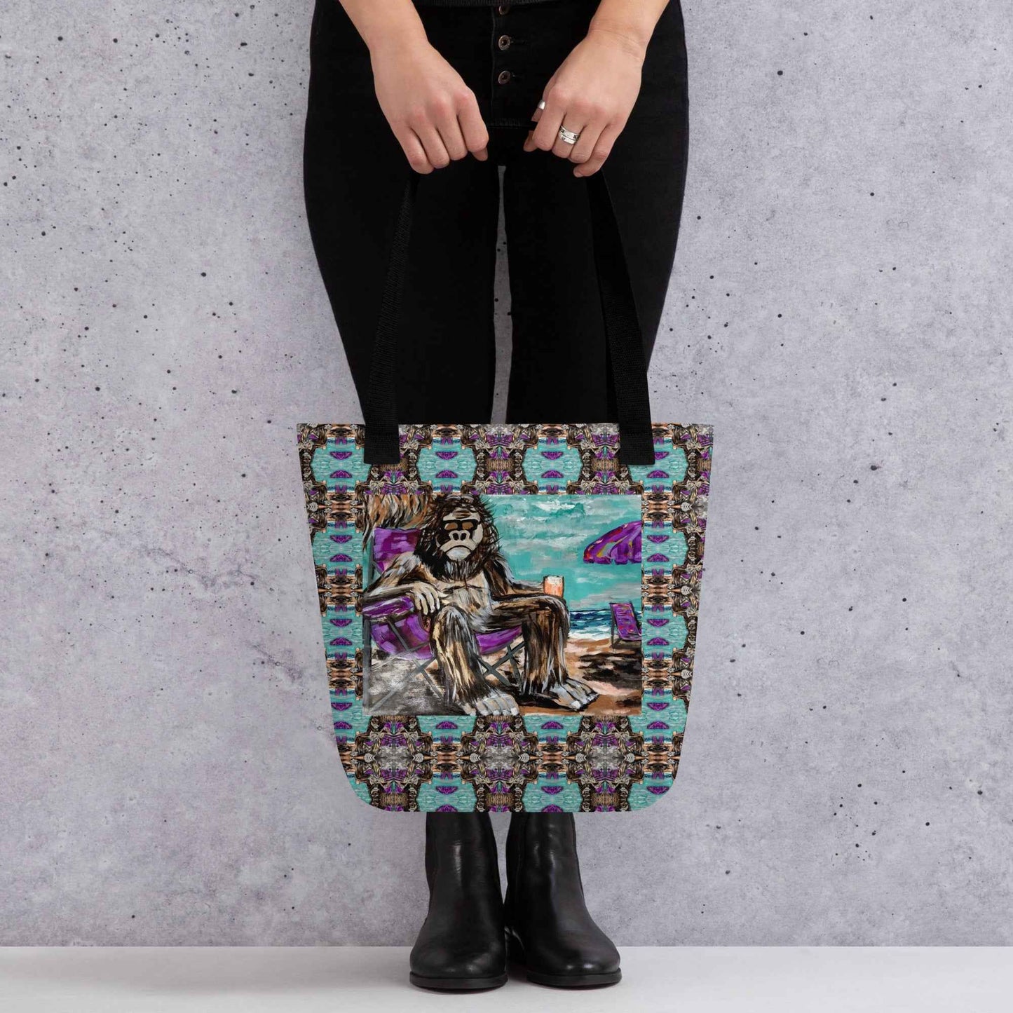 The Bigfoot's Day Off Tote Bag by Fay