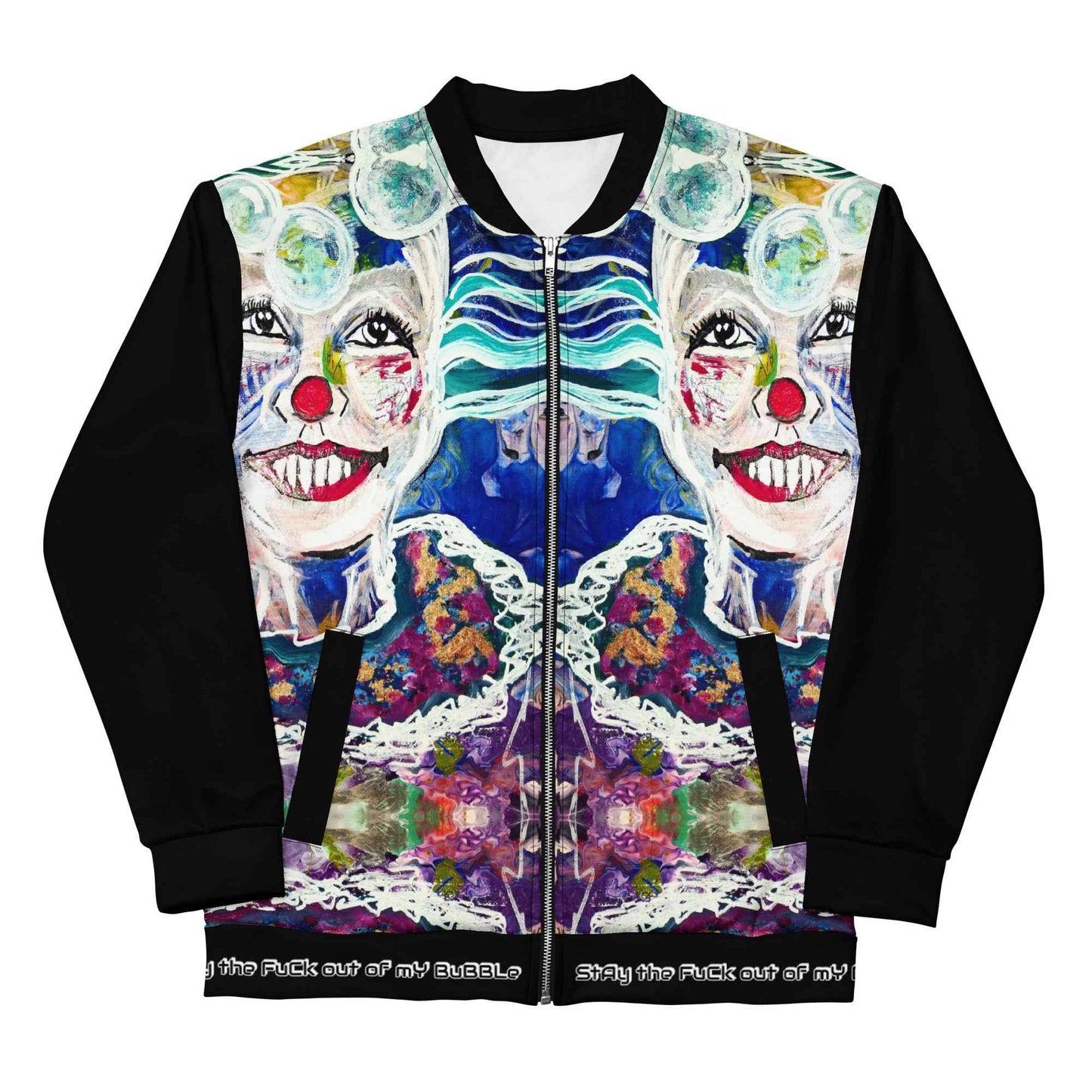 Stay the Fuck Out of My Bubble – Original Art Print Unisex Bomber Jacket - HEATHERS WORLDS2038327_10877