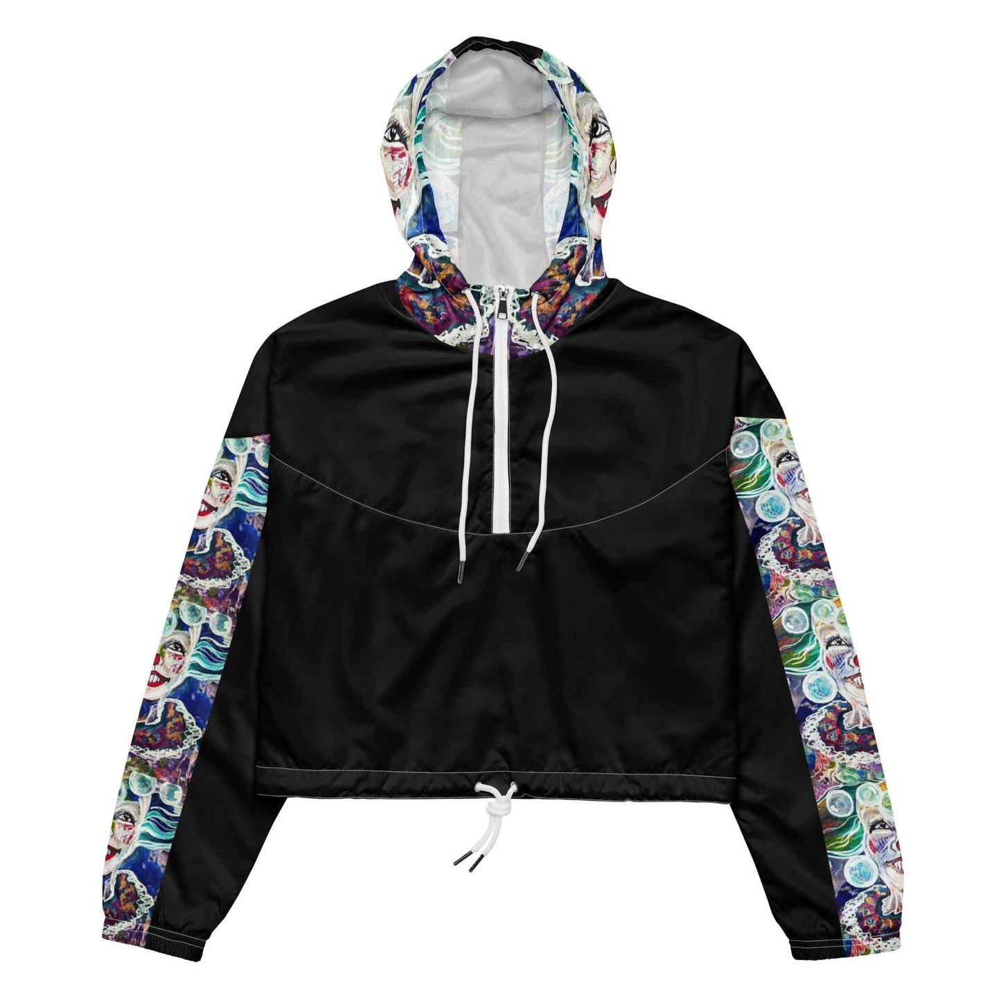 Stay the Fuck Out of My Bubble – Original Art Print Women's Cropped Windbreaker - HEATHERS WORLDS8454300_15800