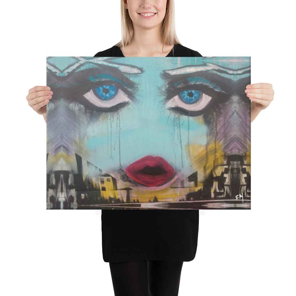 Unisex in the City/Original Paint Print on Canvas/by Fay