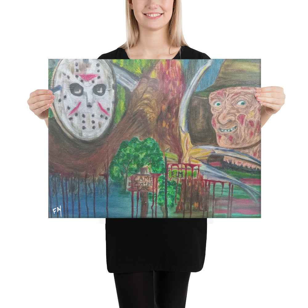 Freddy and Jason original art print on Canvas by Fay - HEATHERS WORLDS8520654_7