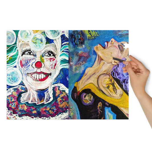original art Clown/Purple hair woman Jigsaw puzzle with tin - HEATHERS WORLDS3068953_23248