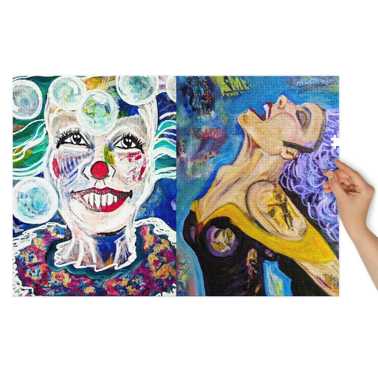 original art Clown/Purple hair woman Jigsaw puzzle with tin - HEATHERS WORLDS3068953_23249