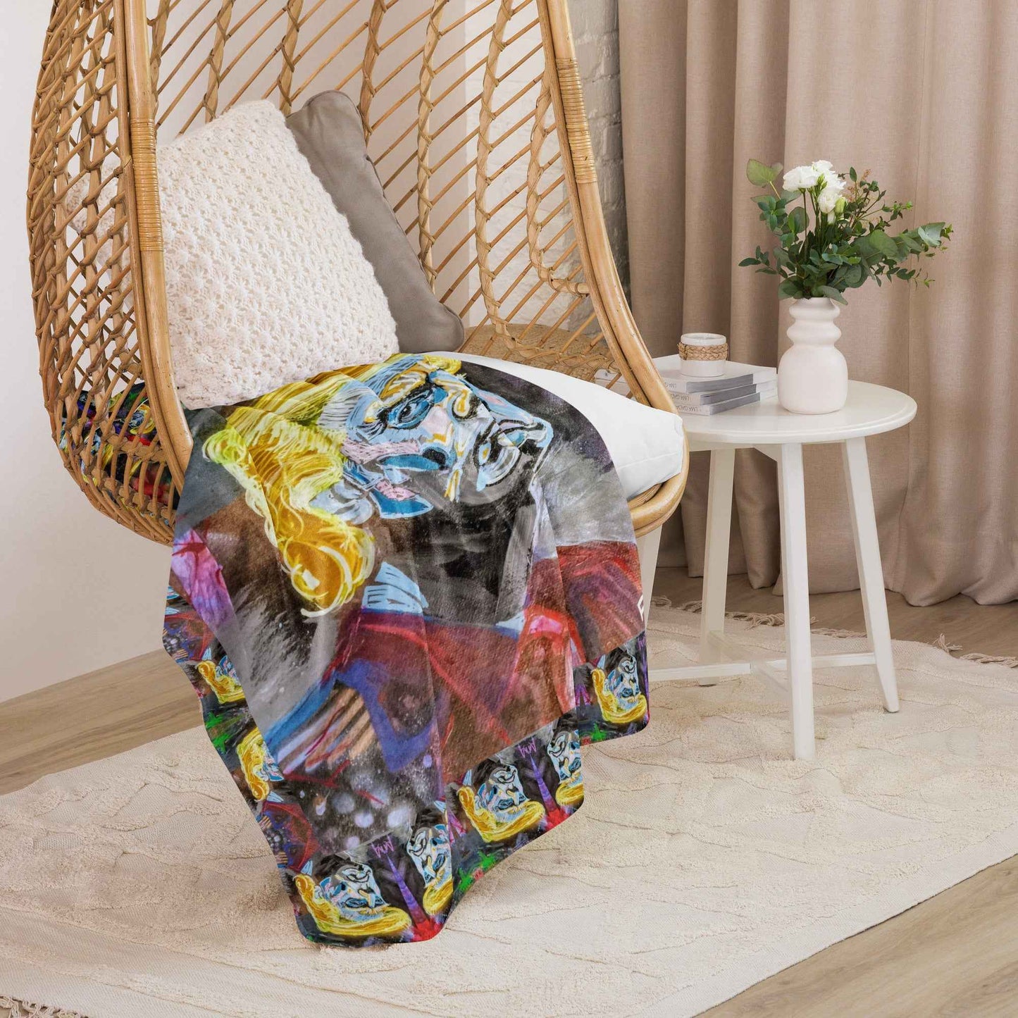 Weird Hair Superpower Art Print Throw Blanket - HEATHERS WORLDS7495410_17482