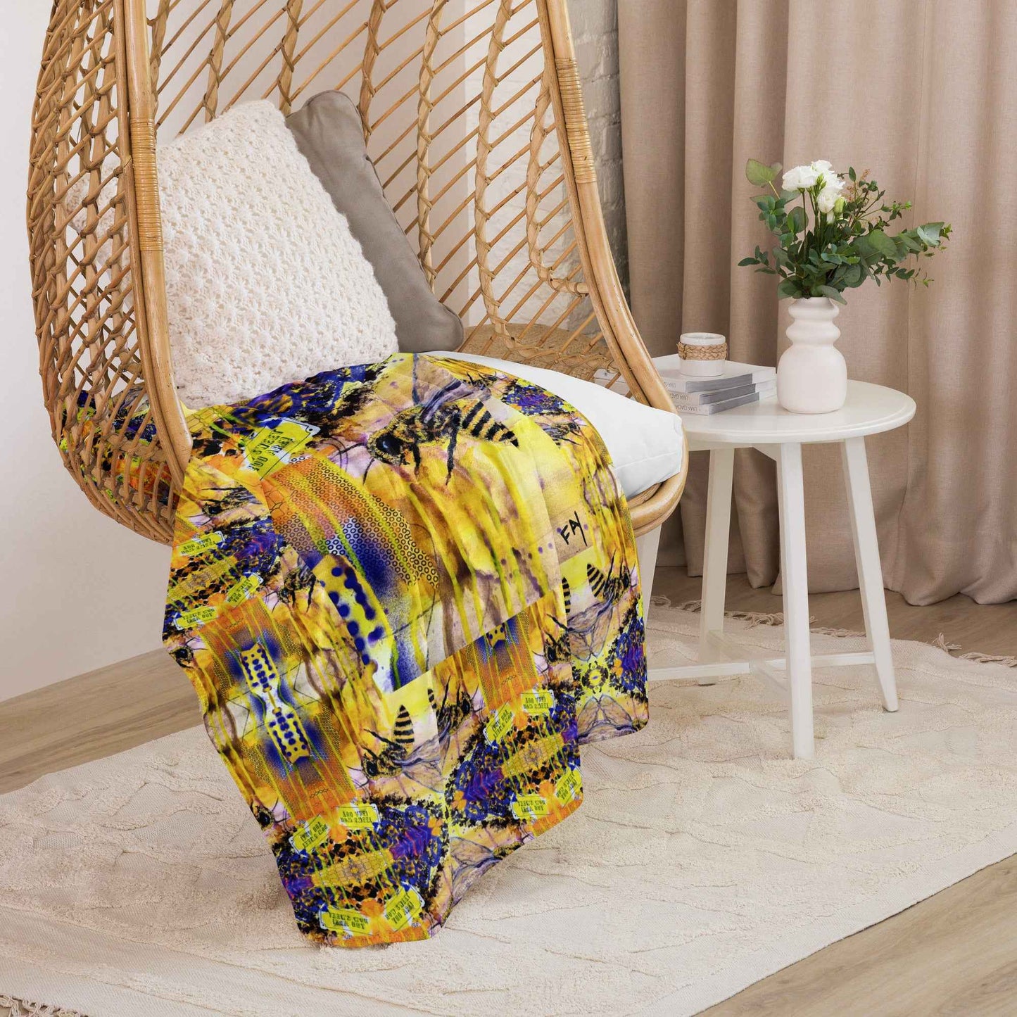 Just Bee-You Art Print Throw Blanket – Inspirational Design - HEATHERS WORLDS2049585_17482