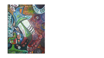 Somewhere down the rabbit hole...Original abstract art print on Canvas/by Fay