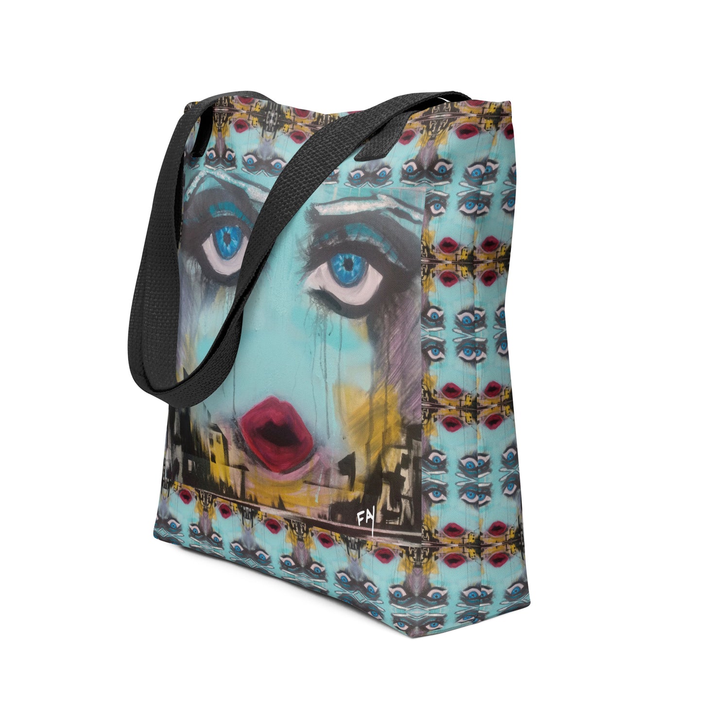 Heather's Worlds Tote Bags – Fay's original artwork displayed against a kaleidoscope background - HEATHERS WORLDS5941500_4533