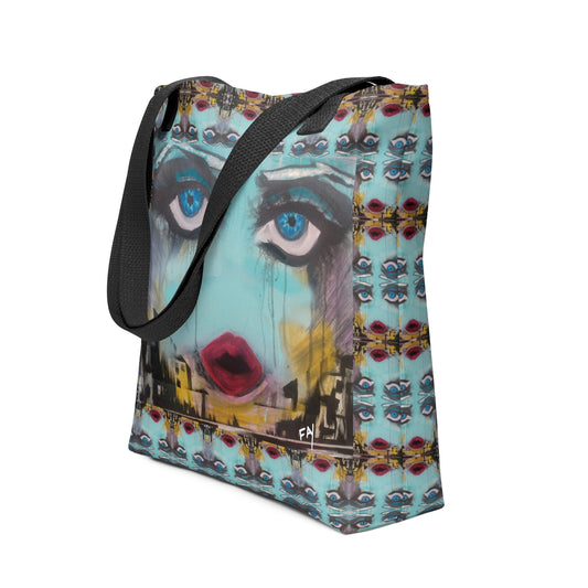 Heather's Worlds Tote Bags – Fay's original artwork displayed against a kaleidoscope background - HEATHERS WORLDS5941500_4533