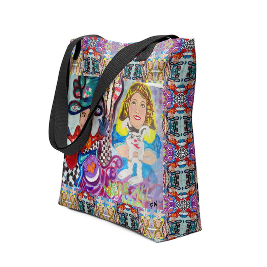 Heather's Worlds Tote Bags – Fay's original artwork displayed against a kaleidoscope background - HEATHERS WORLDS5207184_4533