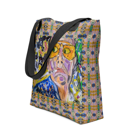 Heather's Worlds Tote Bags – Fay's original artwork displayed against a kaleidoscope background - HEATHERS WORLDS1040543_4533