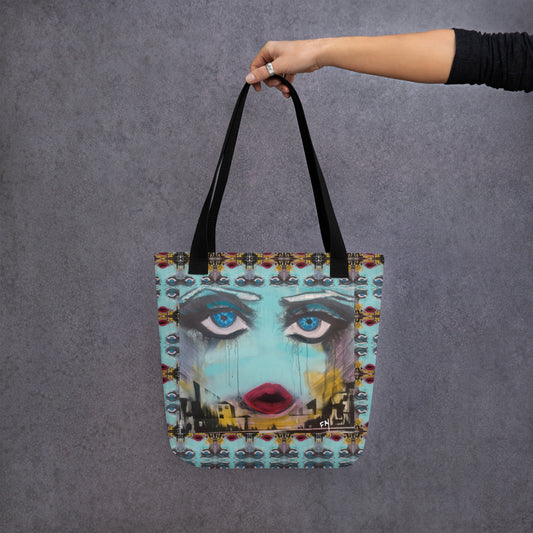 Heather's Worlds Tote Bags – Fay's original artwork displayed against a kaleidoscope background - HEATHERS WORLDS5941500_4533