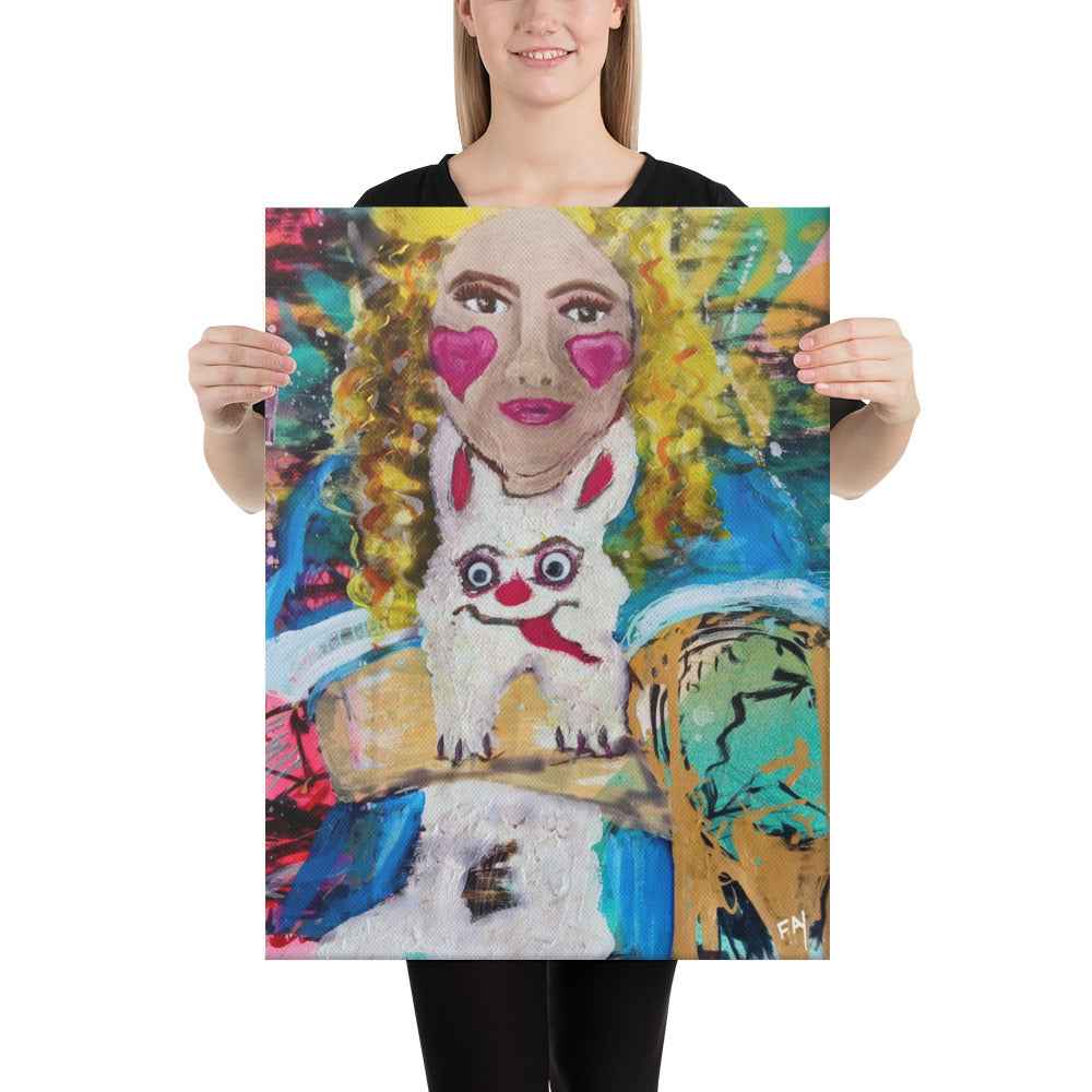 Down the Rabbit Hole, I found Myself/Original Art Print on Canvas/by Fay