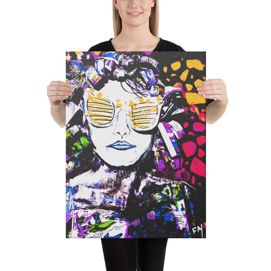 Self Portrait Heathers Worlds Original Art Print on a Canvas by Fay
