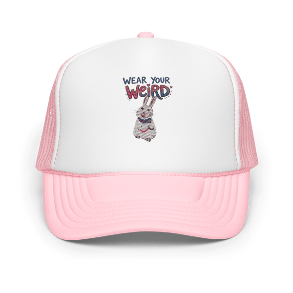 Wear Your Weird Bunny Weird Art Snapback Foam Trucker Hat - HEATHERS WORLDS9677635_16750EMBROIDERY