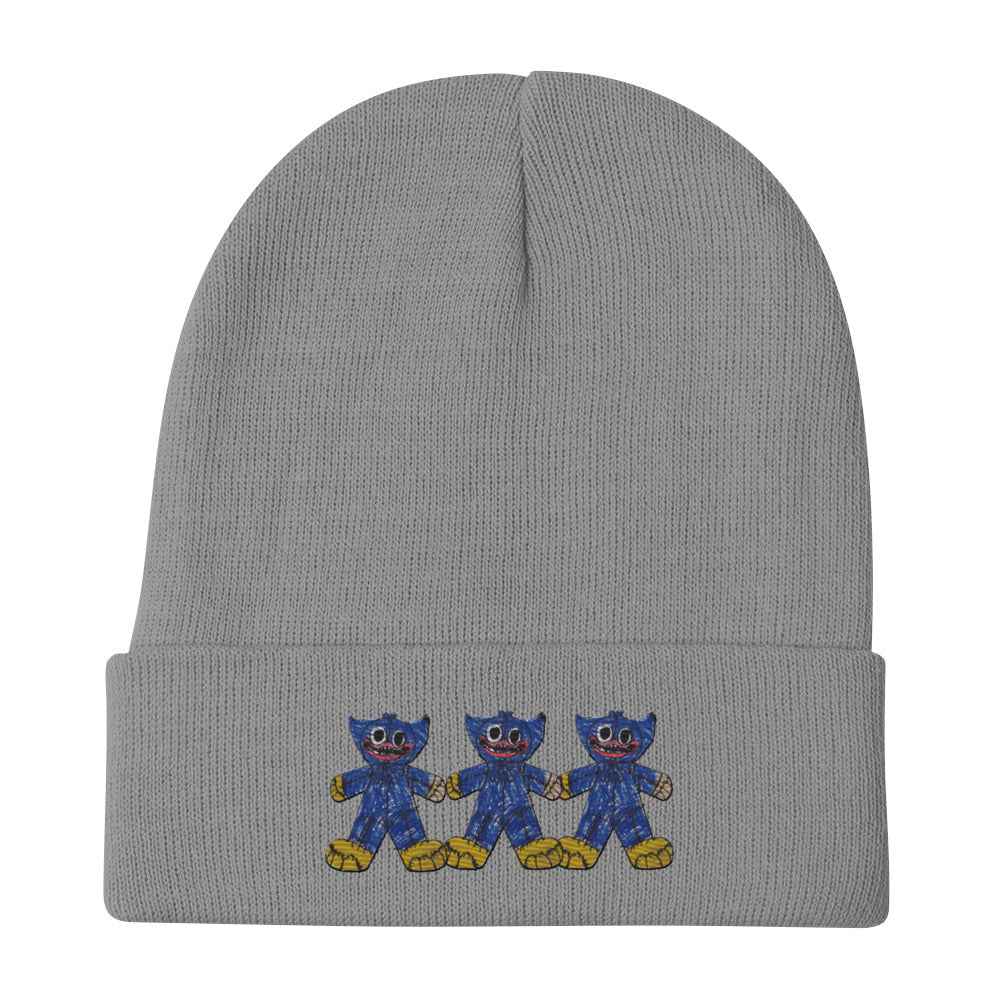 Rostin's Cool Doodle – Lil Bastard Trio Embroidered Beanie - HEATHERS WORLDS1971938_4524