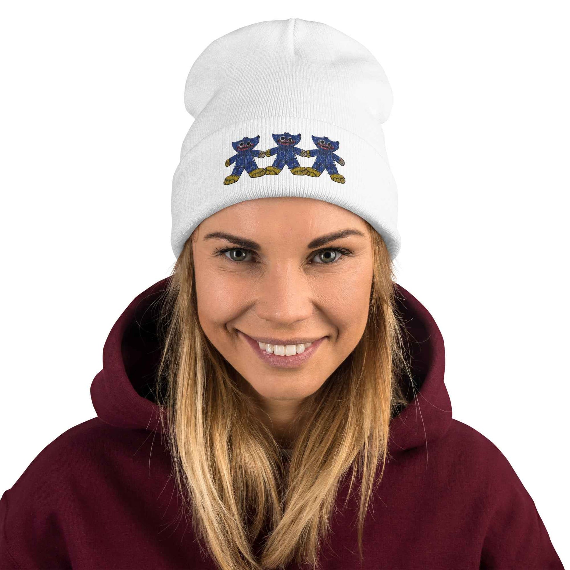 Rostin's Cool Doodle – Lil Bastard Trio Embroidered Beanie - HEATHERS WORLDS1971938_4525