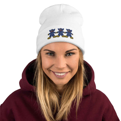 Rostin's Cool Doodle – Lil Bastard Trio Embroidered Beanie - HEATHERS WORLDS1971938_4525