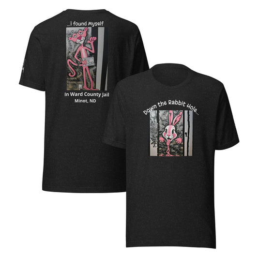 Down the Rabbit Hole I found Myself Heathersworlds Pink Panther Unisex t-shirt by 'Fay' - HEATHERS WORLDS8464818_9575