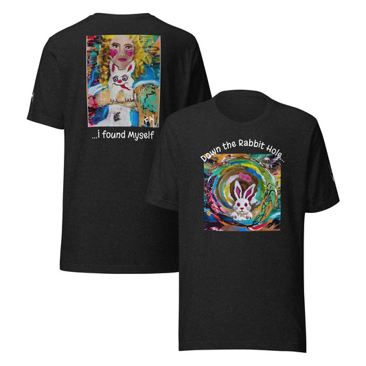 Down the Rabbit Hole, I found Myself Heathersworlds Unisex t-shirt by 'Fay' - HEATHERS WORLDS9126293_9575