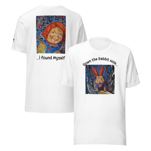 Down the Rabbit Hole, I found Myself Heathersworlds Chucky Unisex t-shirt by 'Fay' - HEATHERS WORLDS2381127_9526