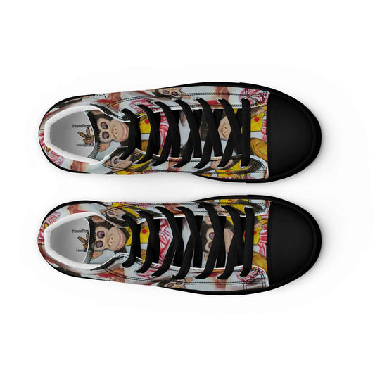 HandPainted Soles by Fay Heathers Worlds Women’s high top canvas shoes (Fucking Rat...)