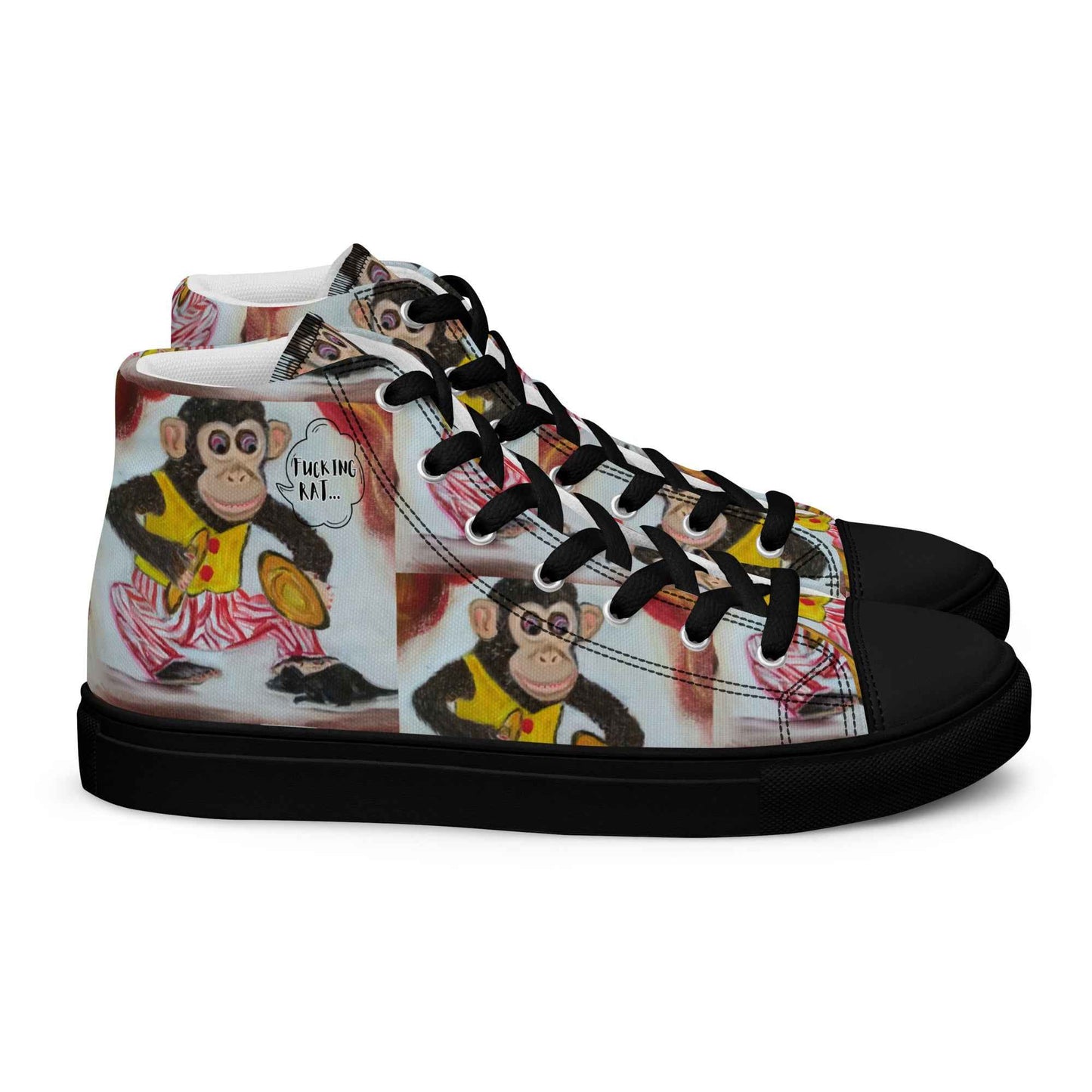 HandPainted Soles by Fay Heathers Worlds Women’s high top canvas shoes (Fucking Rat...)