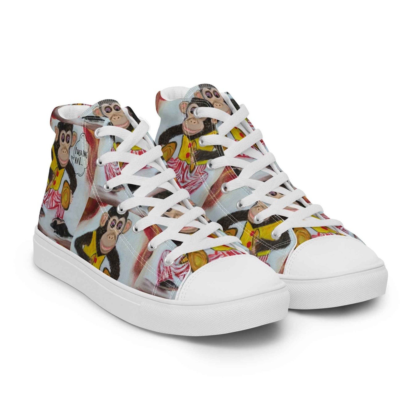 HandPainted Soles by Fay Heathers Worlds Women’s high top canvas shoes (Fucking Rat...)